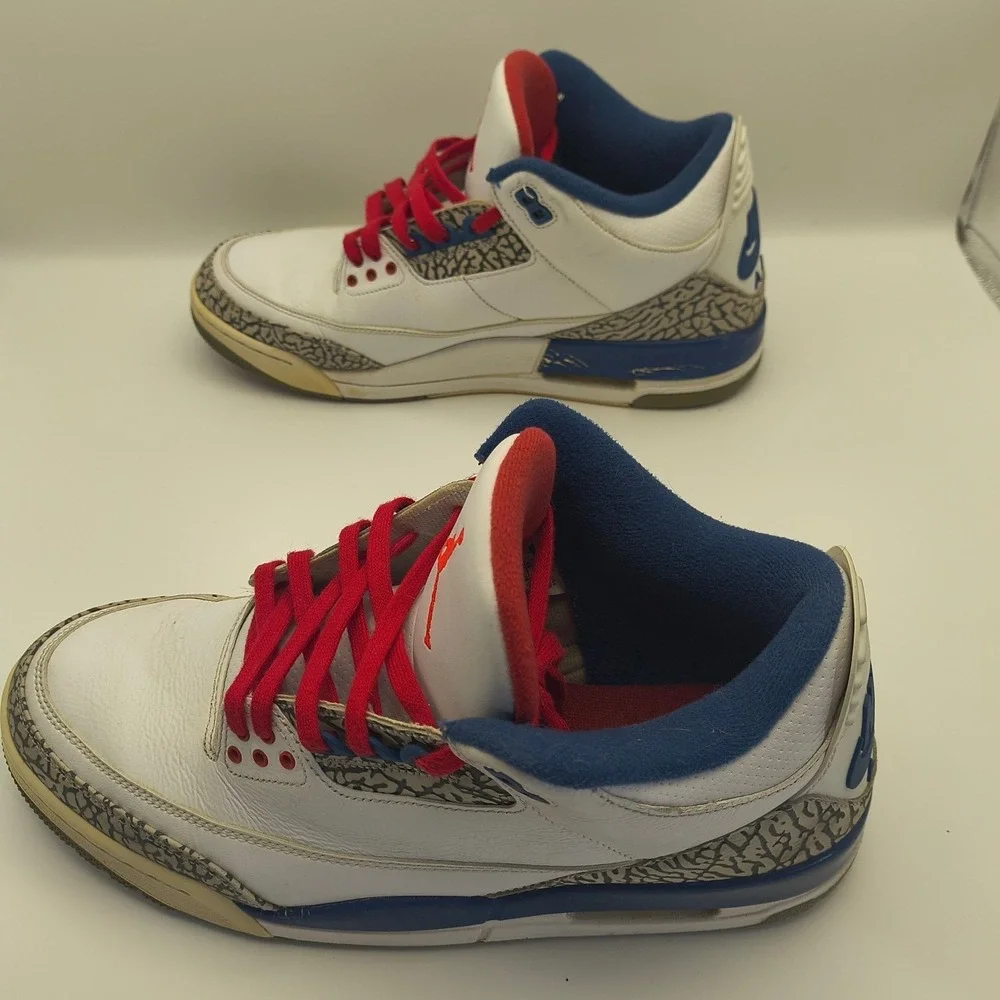 Nike Air Jordan 3 Retro‎ OG True Blue Mens 12 White Blue Red 854262-106 2016